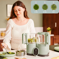 Robotul multifunctional Nutribaby Glass 4 in 1 din sticla si otel inoxidabil - Celadon Green de la Babymoov - 3