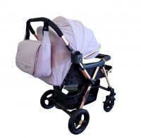 Carucior pentru copii Baby Care PRO 511 Gri Cu geanta bebe inclusa, Cadru aluminiu, Maner reversibil, Spatar reglabil in 5 trepte, Amortizoare, Plasa insecte, Frana picior, Pliabil - 2