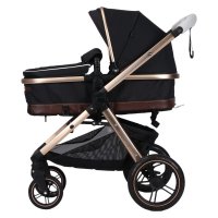 Carucior pentru copii Novokids X2000 Negru 2 in 1 cu spatar reglabil si accesorii - 1