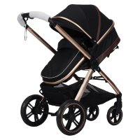 Carucior pentru copii Novokids X2000 Negru 2 in 1 cu spatar reglabil si accesorii - 2
