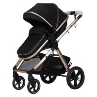 Carucior pentru copii Novokids X2000 Negru 2 in 1 cu spatar reglabil si accesorii - 4