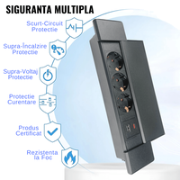 Priza incorporabila in blat ATOMKIT®, Ideala pentru Birou, Bucatarie, Mobila, 3 prize Shucko, 1 Port USB-A si Port USB-C - 8