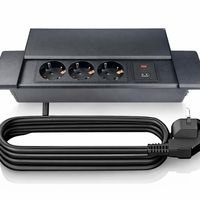 Priza incorporabila in blat ATOMKIT®, Ideala pentru Birou, Bucatarie, Mobila, 3 prize Shucko, 1 Port USB-A si Port USB-C - 1