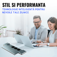 Priza incorporabila in blat ATOMKIT®, Ideala pentru Birou, Bucatarie, Mobila, 3 prize Shucko, 1 Port USB-A si Port USB-C - 2