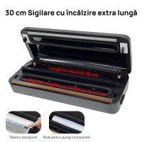 Aparat de vidat si sigilat alimente IMA Trend, 130W cu 80kpa, 5 functii vidare umed/uscata/soft, 30 cm, Gri - 6