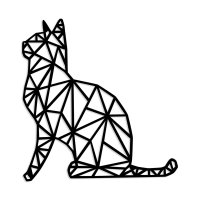 Accesoriu decorativ de perete din lemn si metal Kedi Negru 35x46 cm - 2