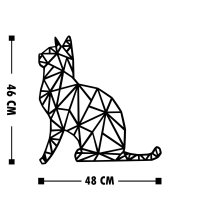 Accesoriu decorativ de perete din lemn si metal Kedi Negru 35x46 cm - 3