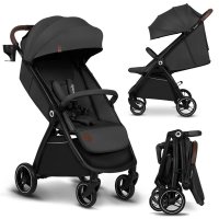 Carucior sport Lionelo Ingrid Grey Stone, 6 luni-22 kg, copertina XXL impermeabila UPF50+, spatar reglabil, pliere automata, suport pahar si plasa anti-insecte - 1