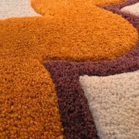 Covor traversa Flair Rugs Wiggle Wool, portocaliu, 80x230 cm, lana 100%, tuftat manual - 3
