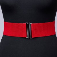 Curea elastica lata rosie de 6 cm - 1