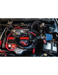 Filtru Sport Universal pentru Admisie Aer Auto Albastru 120x157x150mm cu Adaptoare - 4