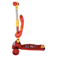 Trotineta pentru copii Novokids Mini Scooter 8010 Rosu 2 in 1, cu roti luminoase din silicon, melodii, 3 roti, pliabila, maner reglabil, greutate suportata 50 kg - 1