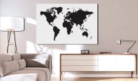 Tablou Cork World Map - Eleganța Alb-Negru de la Bimago, 120x80 cm - 2