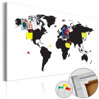Tablou Cork World Map - Eleganța Alb-Negru de la Bimago, 120x80 cm - 1