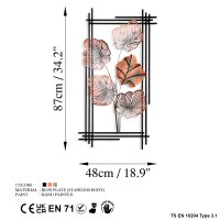 Tablou metalic Daiyu Multicolor 48x87x4 cm - 7