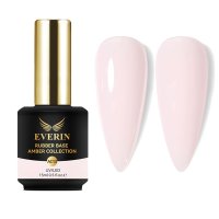 Rubber Base Everin Amber Collection 13 – Bază Cauciucată Roz Pal Natural, HEMA &amp; TPO Free, 15ml - 1