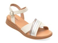 Sandale PASS COLLECTION albe, J860017, din piele naturala - 1