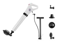 Pompa de Aer Comprimat pentru Desfundarea Tevilor - Chiuveta, Cada, Dus, WC, Inclusiv 4 Accesorii, Alb - 7