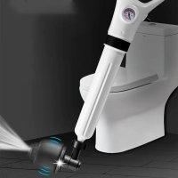 Pompa de Aer Comprimat pentru Desfundarea Tevilor - Chiuveta, Cada, Dus, WC, Inclusiv 4 Accesorii, Alb - 4