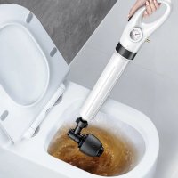 Pompa de Aer Comprimat pentru Desfundarea Tevilor - Chiuveta, Cada, Dus, WC, Inclusiv 4 Accesorii, Alb - 9