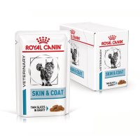 ROYAL CANIN Skin & Coat, formula veterinara, plic hrana umeda pisici, afectiuni dermatologice, 12x85 g - 1