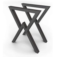 Set de 2 picioare pentru masa Homs, metal negru, dimensiuni 55x72 cm, model 30660 - 1