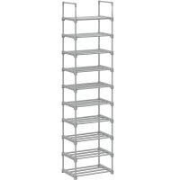 Suport pantofi metalic cu 10 niveluri, design ajustabil, 30x45x174cm, gri - 1