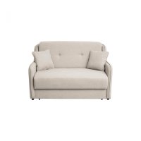 Canapea GALA extensibila, 2 locuri, cu arcuri si lada depozitare, bej, 143x98x98 cm - 1