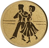 Emblema medalie cupa simbol dans 50 mm, aurie - Decoratiune pentru medalii si cupe - 1