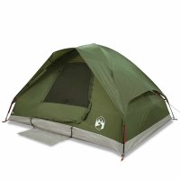 Cort de Camping Cupola pentru 4 Persoane Verde Masliniu, Impermeabil si Usor de Montat - 1