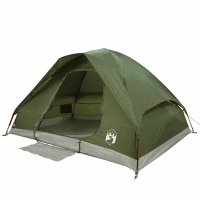 Cort de Camping Cupola pentru 4 Persoane Verde Masliniu, Impermeabil si Usor de Montat - 4