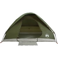 Cort de Camping Cupola pentru 4 Persoane Verde Masliniu, Impermeabil si Usor de Montat - 6
