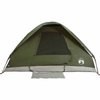 Cort de Camping Cupola pentru 4 Persoane Verde Masliniu, Impermeabil si Usor de Montat - 7