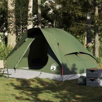Cort de Camping Cupola pentru 4 Persoane Verde Masliniu, Impermeabil si Usor de Montat - 2