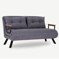 Canapea extensibila SANDO, 2 locuri, gri, 133x78x78 cm - 1