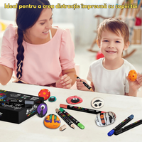 Set 60 carioci profesionale Acrilice cu Varf dublu, 120 Culori cu cerneala pe baza de apa, multicolore pentru desen - 7