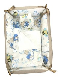 Reducer Bebe Bed Nest cu paturica si pernita antiplagiocefalie Ursi cu albine pe fundal crem - 1
