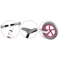 Bicicleta fara pedale pentru copii 87x39x54 cm, roti EVA, Light Flee Nukido Roz-Alb - 4