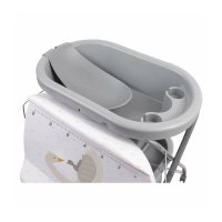 Cadita de baie FreeON Swan cu hamac pentru nou nascut si masa de infasat, roti, suport metalic - 4