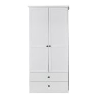 Dulap BRANDSON, 2 usi, 2 sertare, alb, 81x41x196 cm - 1