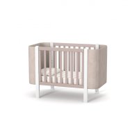 Patut pentru copii 12060 cm din lemn de fag 0-4 ani, laterale din velour LD5 Monaco Velour Bej, inaltimea saltelei reglabila, laterala detasabila - 3