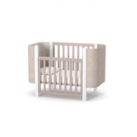 Patut pentru copii 12060 cm din lemn de fag 0-4 ani, laterale din velour LD5 Monaco Velour Bej, inaltimea saltelei reglabila, laterala detasabila - 4
