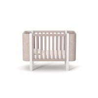 Patut pentru copii 12060 cm din lemn de fag 0-4 ani, laterale din velour LD5 Monaco Velour Bej, inaltimea saltelei reglabila, laterala detasabila - 5