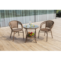 Set de gradina din rattan  1 + 2, maro, JARUB - 10