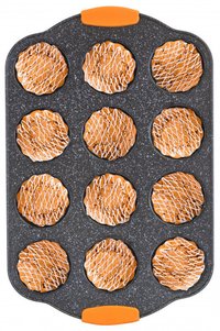 Tava Briose, 12 Forme, cu Maner de Silicon, Orange BH/1138 - 4