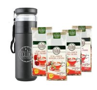 Pachet: Termos Brew2Go negru si 4 Ceaiuri de Fructe - 1