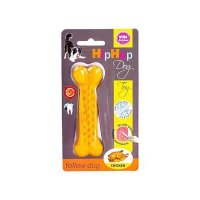 KidDog Jucarie pentru Caini HipHop, Os Antibacterian cu Aroma de Pui la Gratar, din Cauciuc, 11 cm - 1