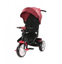 Tricicleta pentru copii Lorelli Jaguar Red  Black Luxe 4 in 1  multifunctionala, cu maner cu control parental, scaun rotativ, 2 tipuri de suport pentru picioare si spatar inalt reglabil pe 2 pozitii - 3
