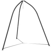 Suport pentru scaun suspendat Outsunny, design triunghiular, lanț ajustabil, capacitate 150 kg, Negru | Aosom Romania - 1