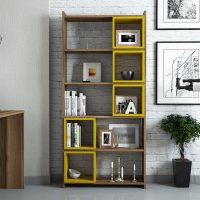 Biblioteca Box - Walnut, Galben - 3